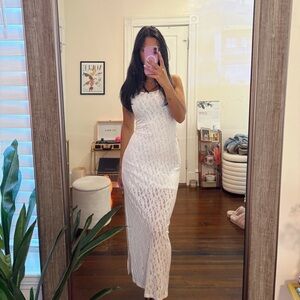 Aerie White Lace Maxi Dress